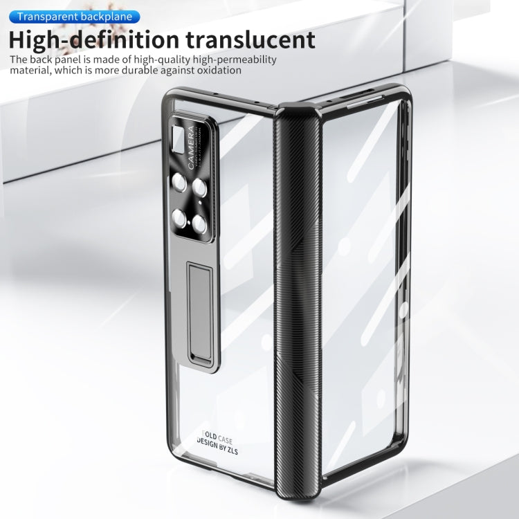 For Huawei Mate X2 Magnetic Hinges Plating Phone Case with Holder