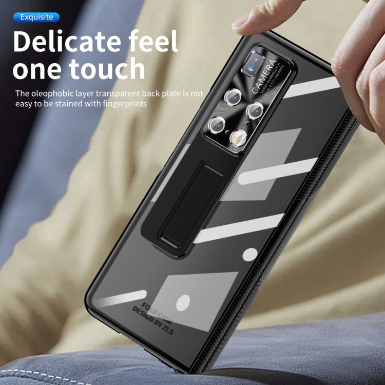 For Huawei Mate X2 Magnetic Hinges Plating Phone Case with Holder