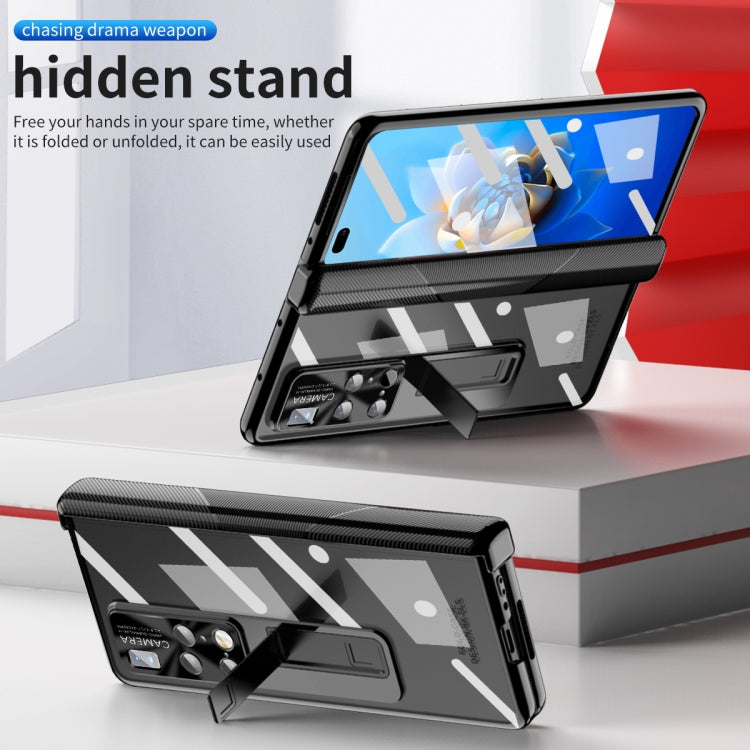 For Huawei Mate X2 Magnetic Hinges Plating Phone Case with Holder