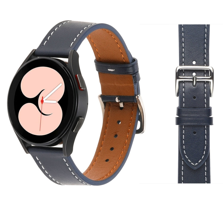 For Samsung Galaxy Watch5 Pro 45mm/5 44mm/5 40mm Plain Weave Leather Watch Band