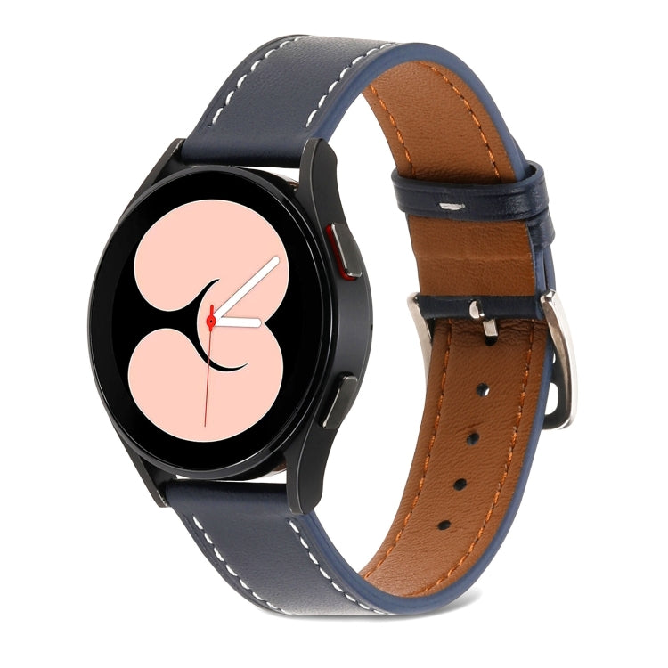 For Samsung Galaxy Watch5 Pro 45mm/5 44mm/5 40mm Plain Weave Leather Watch Band