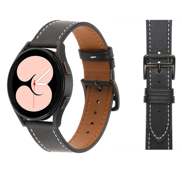 For Samsung Galaxy Watch5 Pro 45mm/5 44mm/5 40mm Plain Weave Leather Watch Band