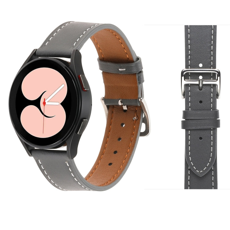 For Samsung Galaxy Watch5 Pro 45mm/5 44mm/5 40mm Plain Weave Leather Watch Band