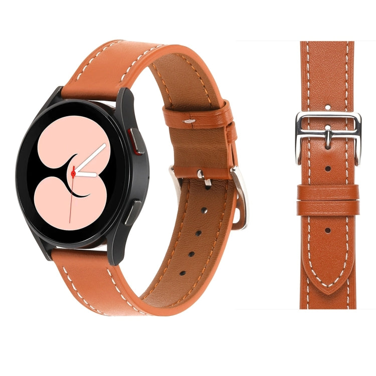 For Samsung Galaxy Watch5 Pro 45mm/5 44mm/5 40mm Plain Weave Leather Watch Band