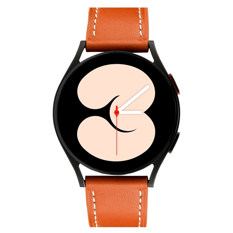 For Samsung Galaxy Watch5 Pro 45mm/5 44mm/5 40mm Plain Weave Leather Watch Band