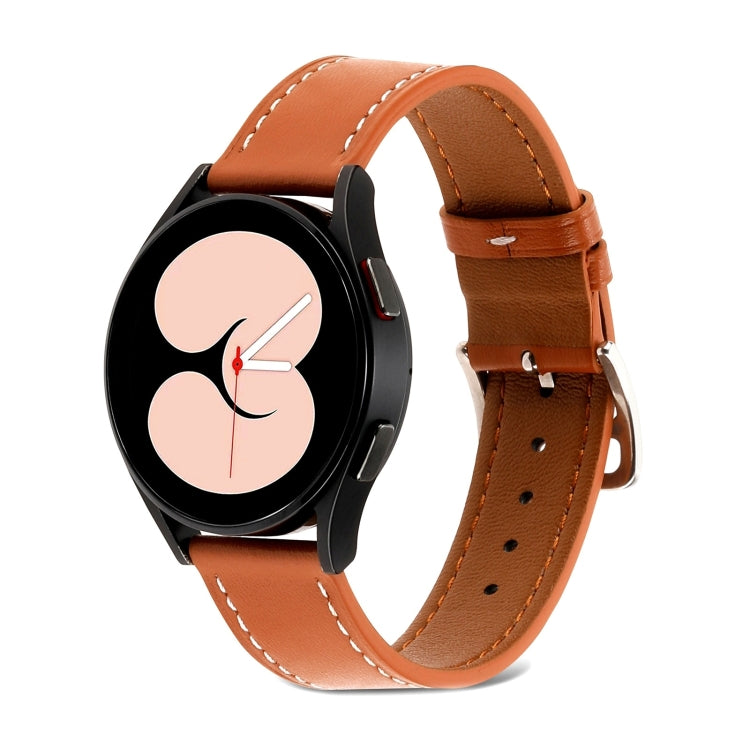 For Samsung Galaxy Watch5 Pro 45mm/5 44mm/5 40mm Plain Weave Leather Watch Band