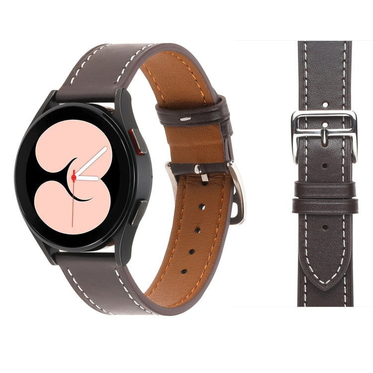 For Samsung Galaxy Watch5 Pro 45mm/5 44mm/5 40mm Plain Weave Leather Watch Band