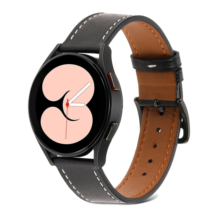 For Samsung Galaxy Watch5 Pro 45mm/5 44mm/5 40mm Plain Weave Leather Watch Band