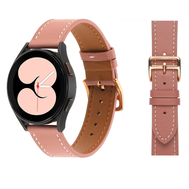 For Samsung Galaxy Watch5 Pro 45mm/5 44mm/5 40mm Plain Weave Leather Watch Band
