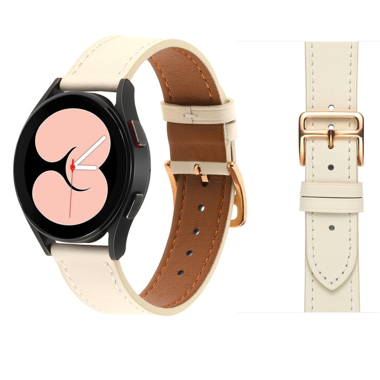 For Samsung Galaxy Watch5 Pro 45mm/5 44mm/5 40mm Plain Weave Leather Watch Band