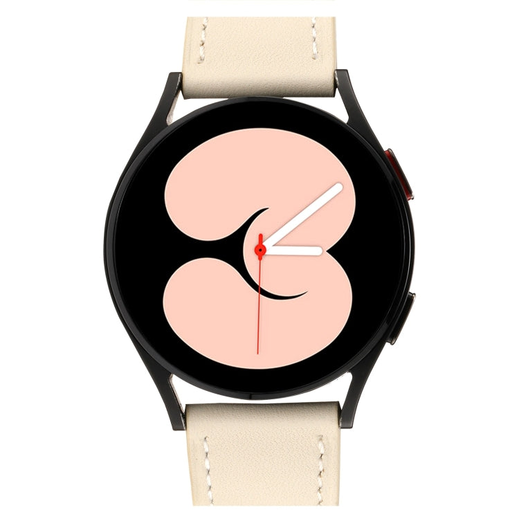 For Samsung Galaxy Watch5 Pro 45mm/5 44mm/5 40mm Plain Weave Leather Watch Band