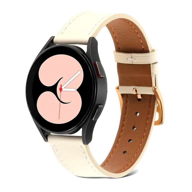 For Samsung Galaxy Watch5 Pro 45mm/5 44mm/5 40mm Plain Weave Leather Watch Band