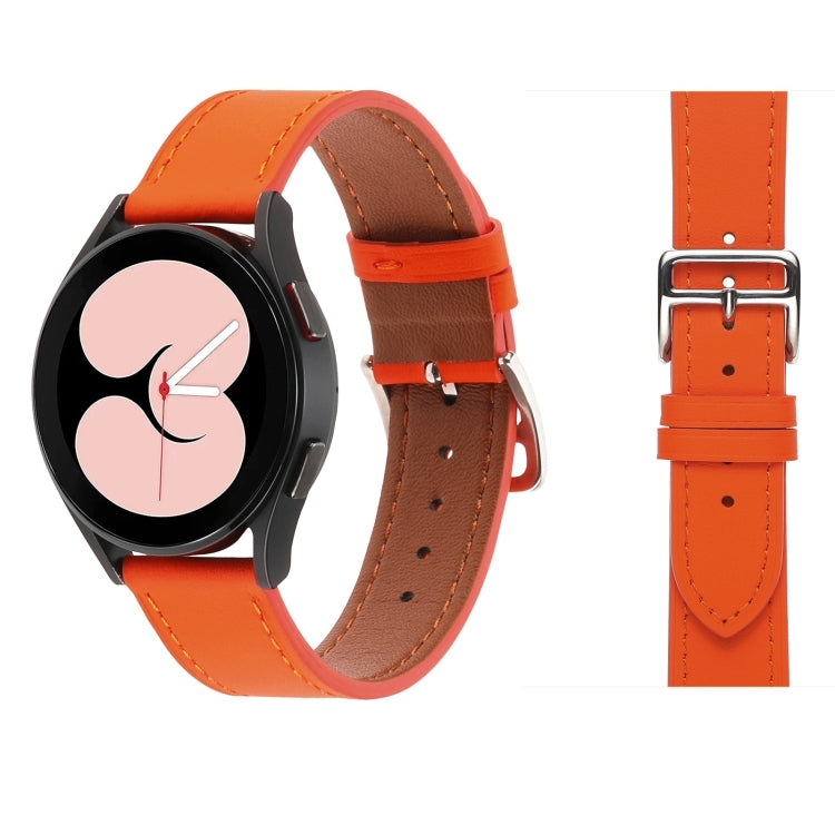For Samsung Galaxy Watch5 Pro 45mm/5 44mm/5 40mm Plain Weave Leather Watch Band