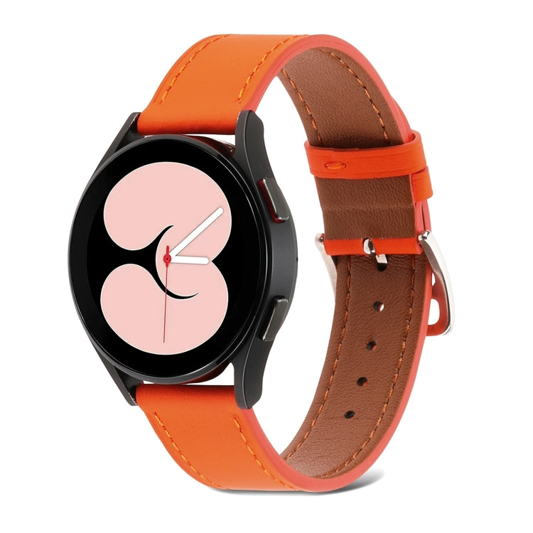 For Samsung Galaxy Watch5 Pro 45mm/5 44mm/5 40mm Plain Weave Leather Watch Band