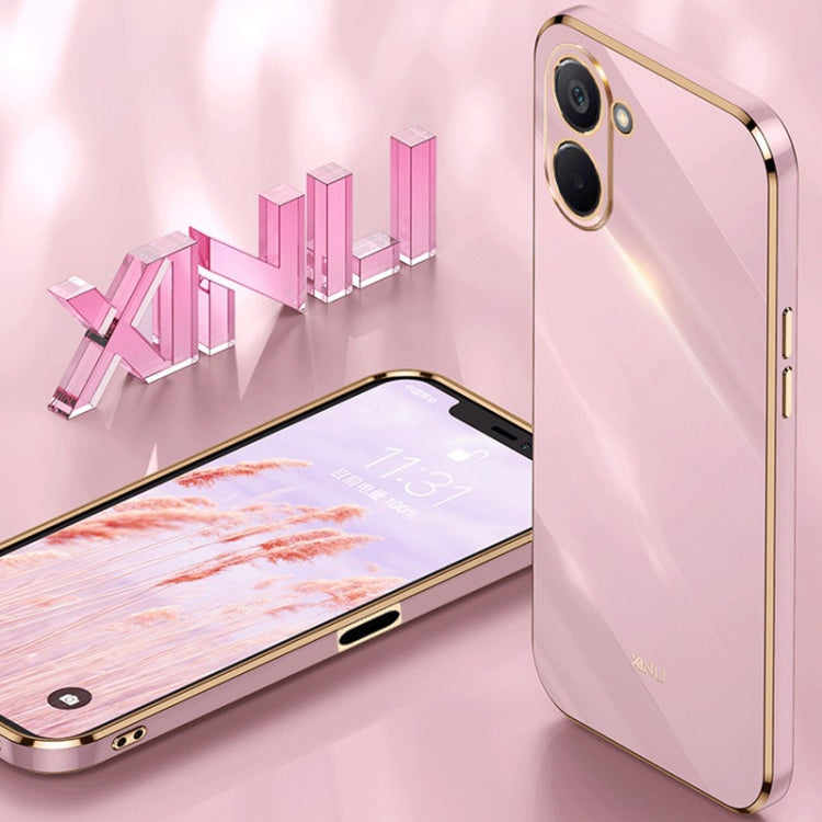For Realme V20 5G XINLI Straight Edge 6D Electroplate TPU Phone Case