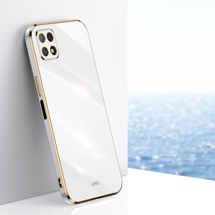For Samsung Galaxy A22 5G XINLI Straight Edge 6D Electroplate TPU Phone Case