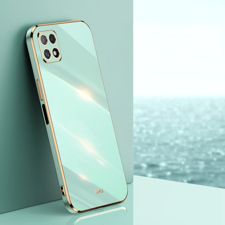 For Samsung Galaxy A22 5G XINLI Straight Edge 6D Electroplate TPU Phone Case