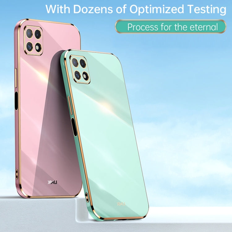 For Samsung Galaxy A22 5G XINLI Straight Edge 6D Electroplate TPU Phone Case