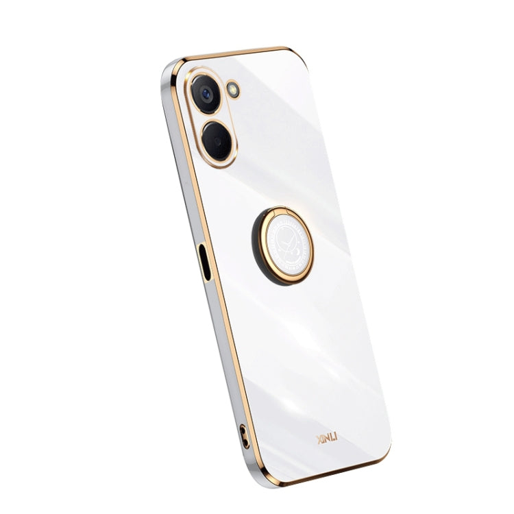 For Realme V20 5G XINLI Straight Edge Electroplate TPU Phone Case with Ring