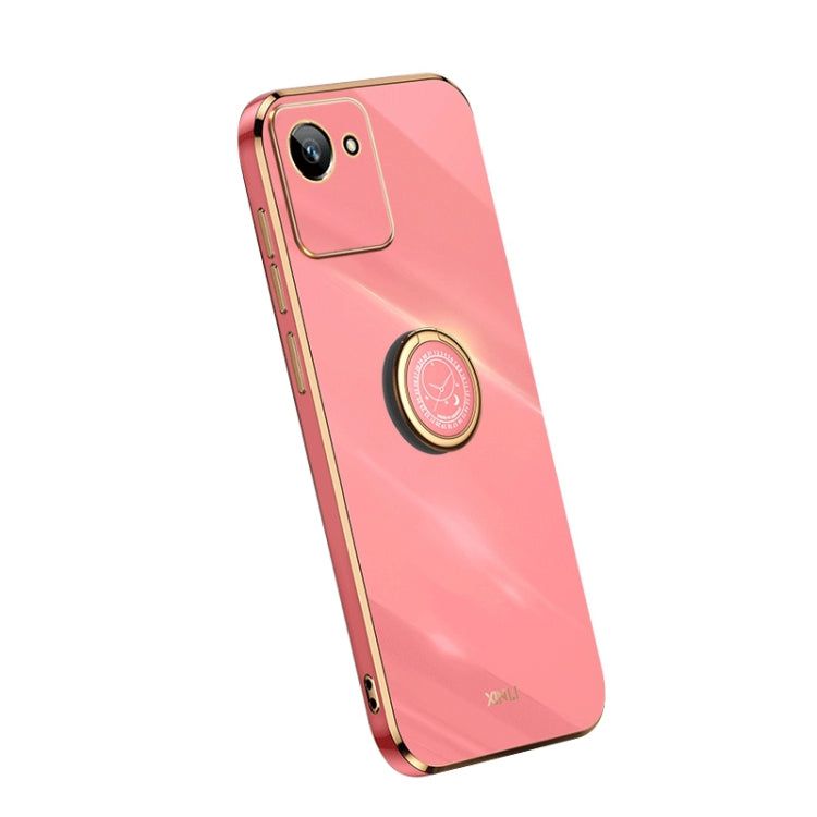 For Realme C30 XINLI Straight Edge Electroplate TPU Phone Case with Ring