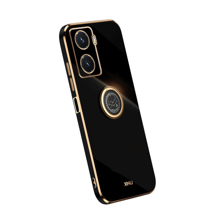 For vivo Y77 5G XINLI Straight Edge Electroplate TPU Phone Case with Ring