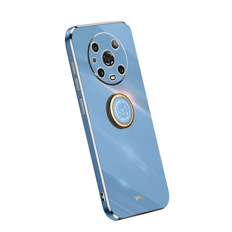 For Honor Magic4 Pro XINLI Straight Edge Electroplate TPU Phone Case with Ring