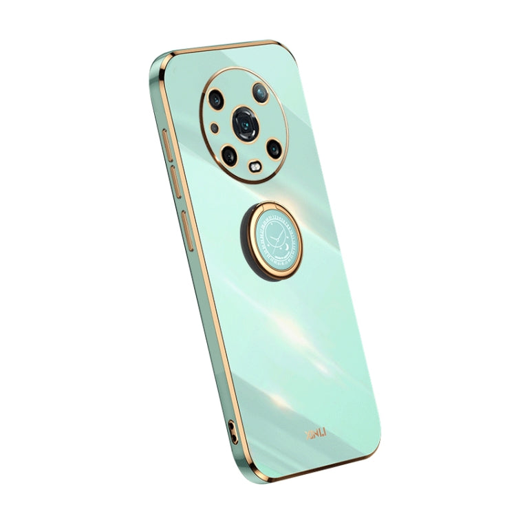 For Honor Magic4 Pro XINLI Straight Edge Electroplate TPU Phone Case with Ring