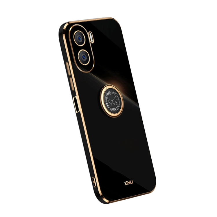 For Honor X40i XINLI Straight Edge Electroplate TPU Phone Case with Ring