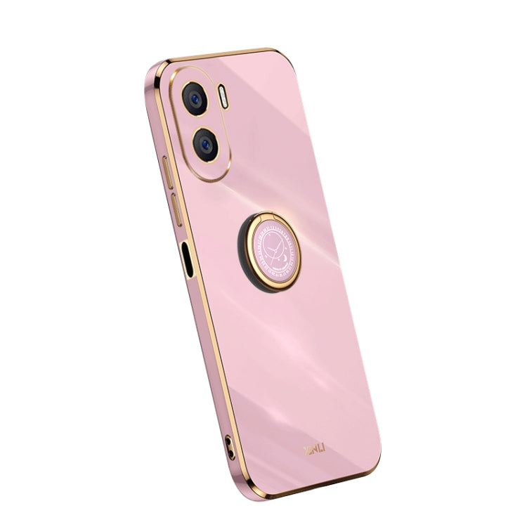 For Honor X40i XINLI Straight Edge Electroplate TPU Phone Case with Ring