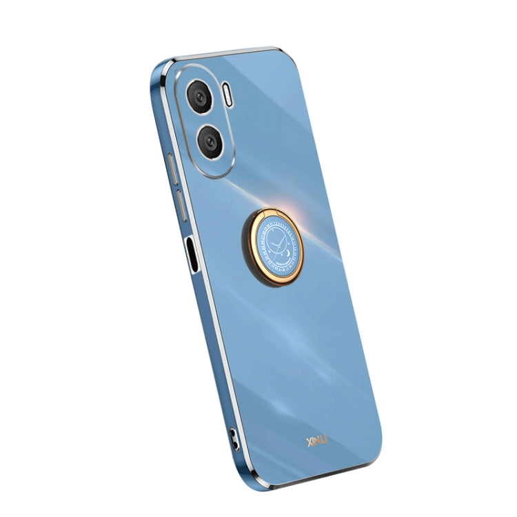 For Honor X40i XINLI Straight Edge Electroplate TPU Phone Case with Ring