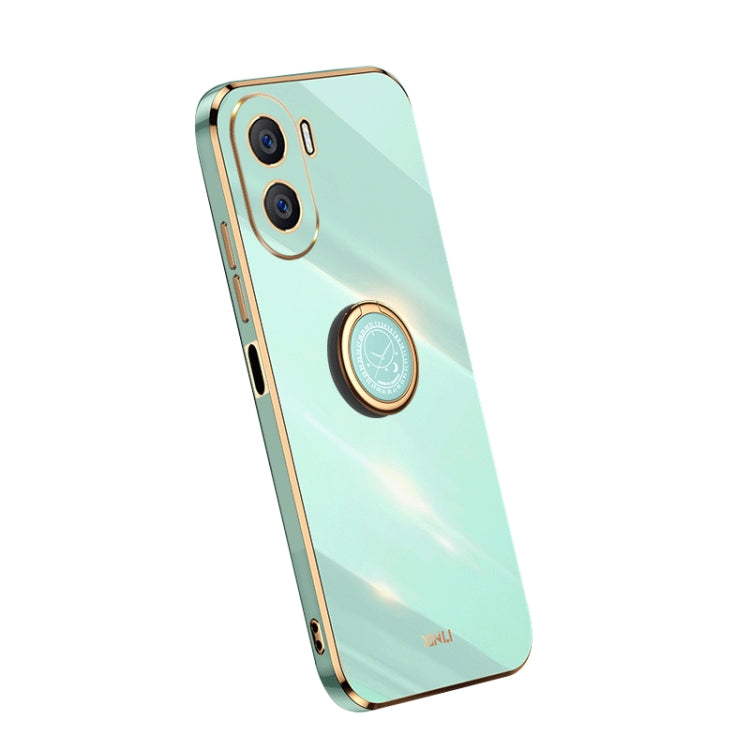 For Honor X40i XINLI Straight Edge Electroplate TPU Phone Case with Ring