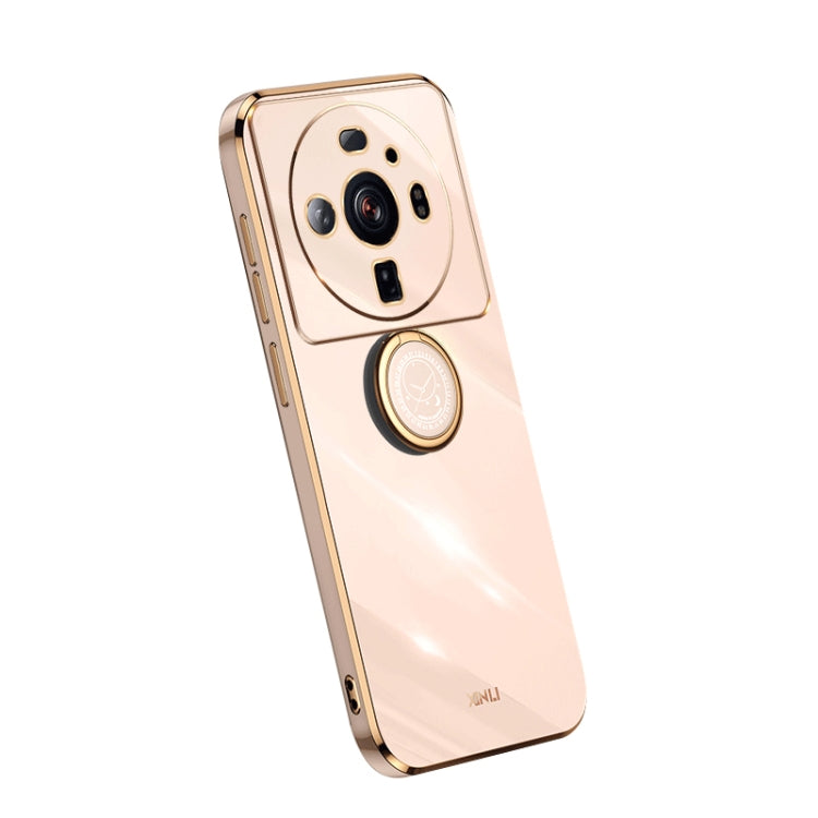 For Xiaomi 12S Ultra XINLI Straight Edge Electroplate TPU Phone Case with Ring