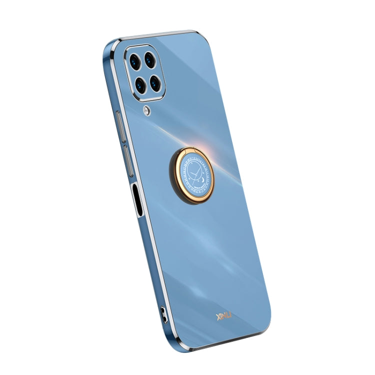 For Samsung Galaxy M32 4G XINLI Straight Edge Electroplate TPU Phone Case with Ring