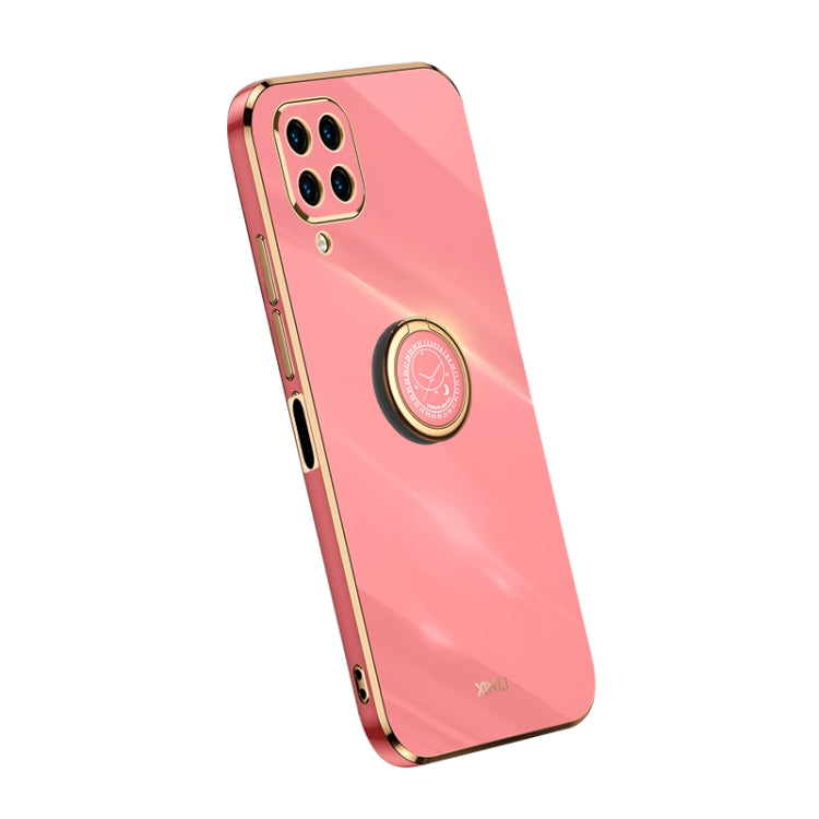 For Samsung Galaxy M32 4G XINLI Straight Edge Electroplate TPU Phone Case with Ring