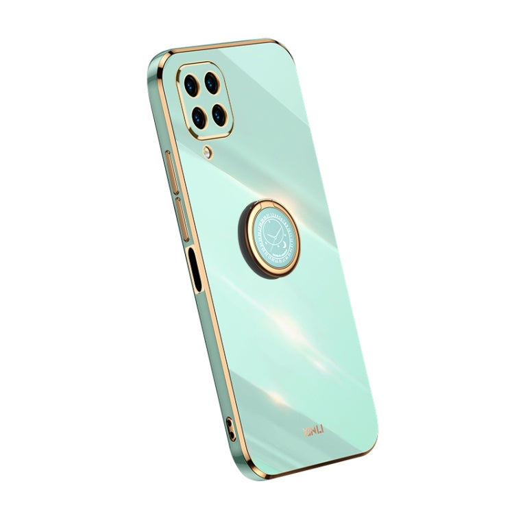 For Samsung Galaxy M32 4G XINLI Straight Edge Electroplate TPU Phone Case with Ring