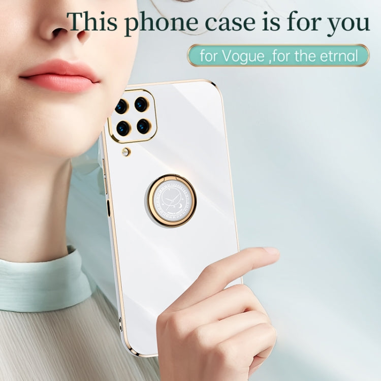 For Samsung Galaxy M32 4G XINLI Straight Edge Electroplate TPU Phone Case with Ring