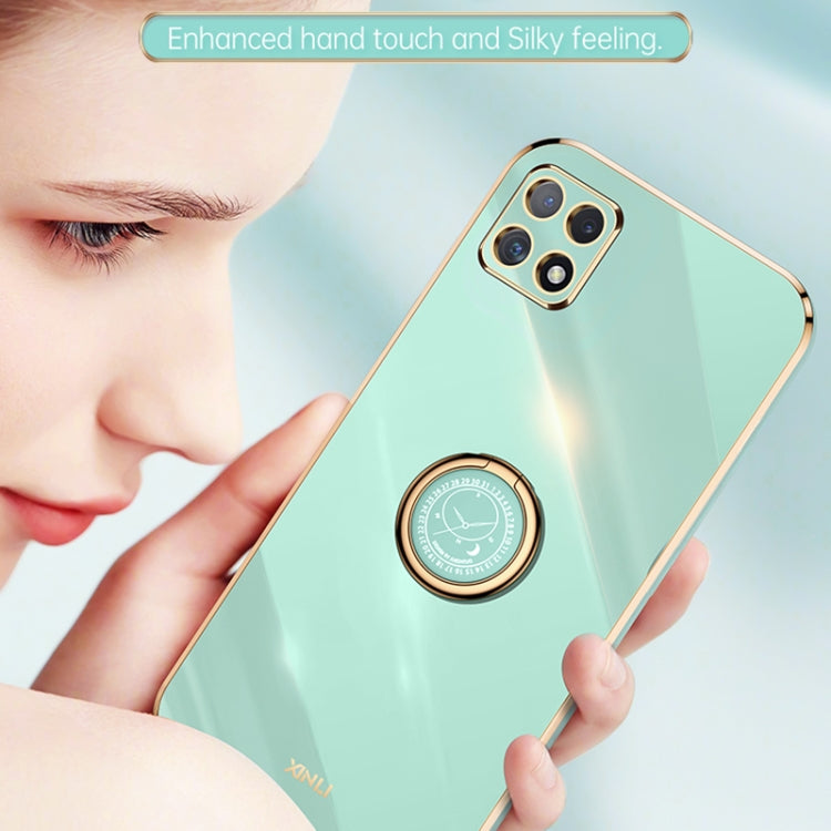 For Samsung Galaxy A22 5G XINLI Straight Edge Electroplate TPU Phone Case with Ring