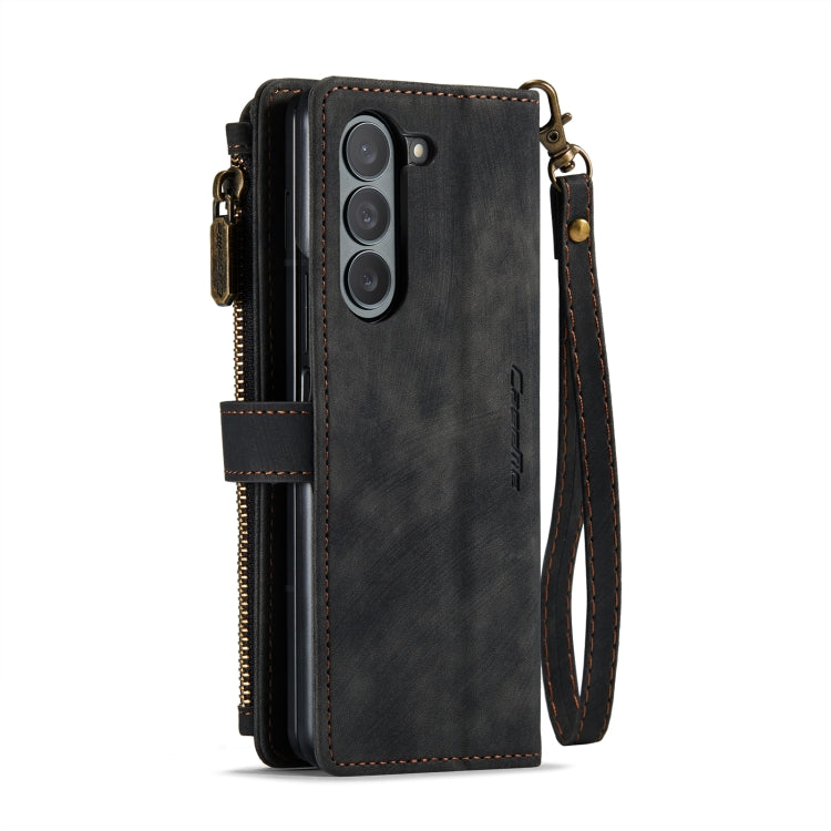 For Samsung Galaxy Z Fold5 CaseMe C30 Multifunctional Card Slots Zipper Phone Leather Phone Case