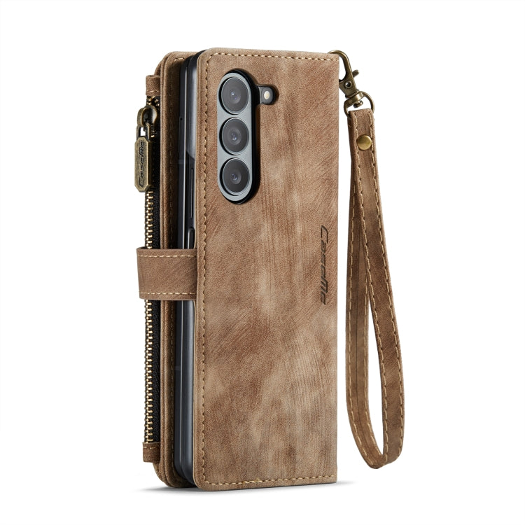 For Samsung Galaxy Z Fold5 CaseMe C30 Multifunctional Card Slots Zipper Phone Leather Phone Case