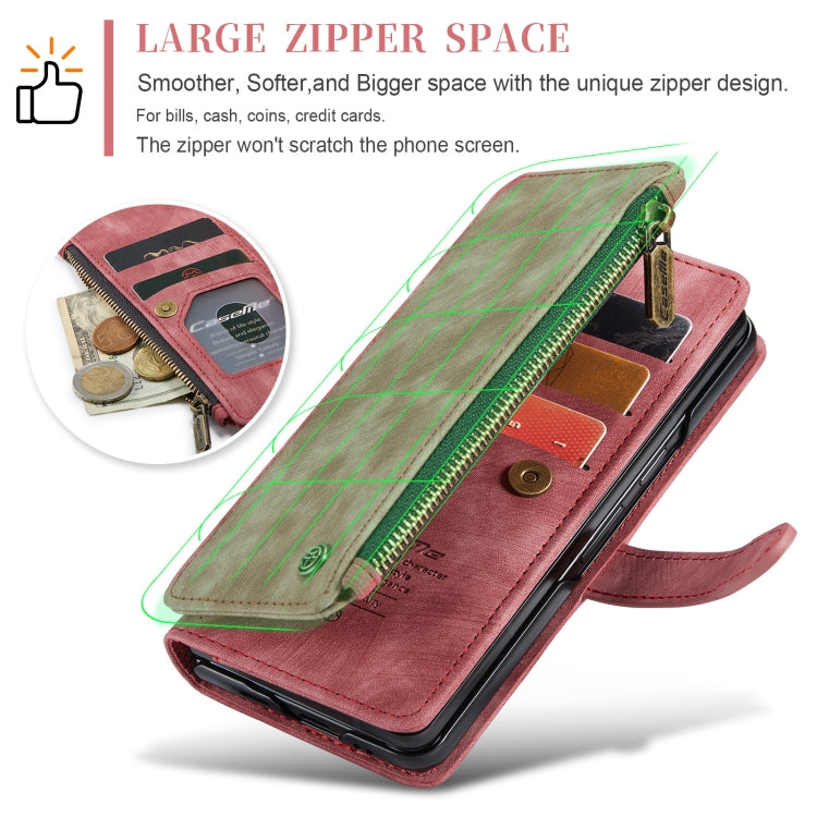 For Samsung Galaxy Z Fold5 CaseMe C30 Multifunctional Card Slots Zipper Phone Leather Phone Case