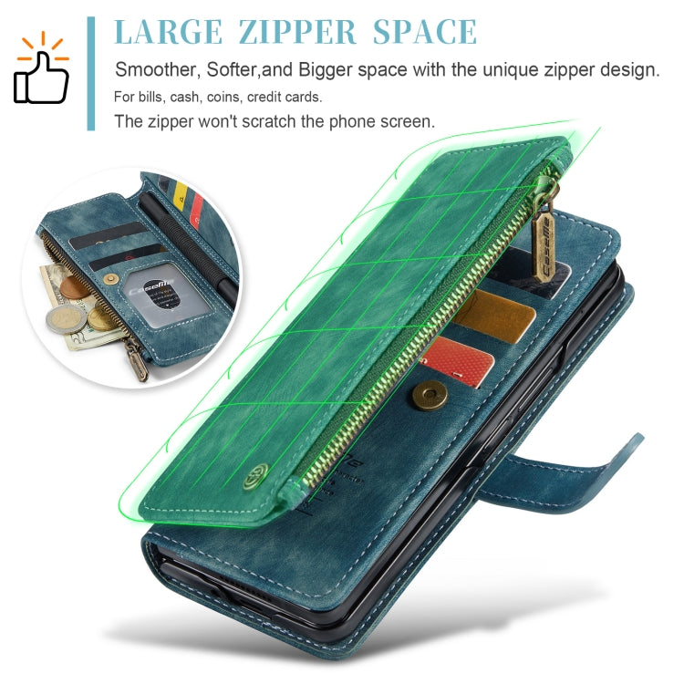 For Samsung Galaxy Z Fold5 CaseMe C30 Multifunctional Card Slots Zipper Phone Leather Phone Case