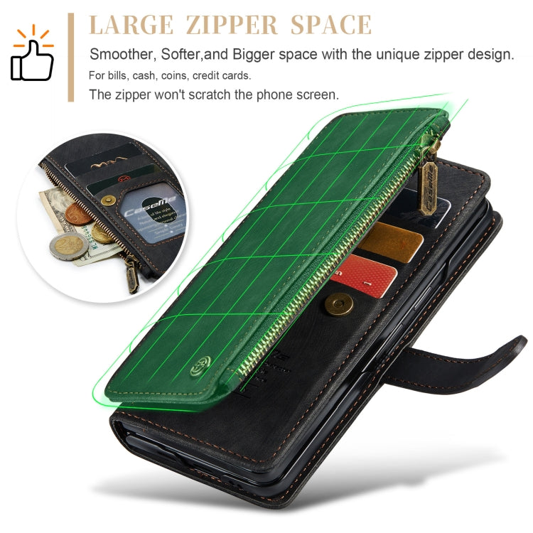 For Samsung Galaxy Z Fold6 5G CaseMe C30 Multifunctional Card Slots Zipper Phone Leather Phone Case