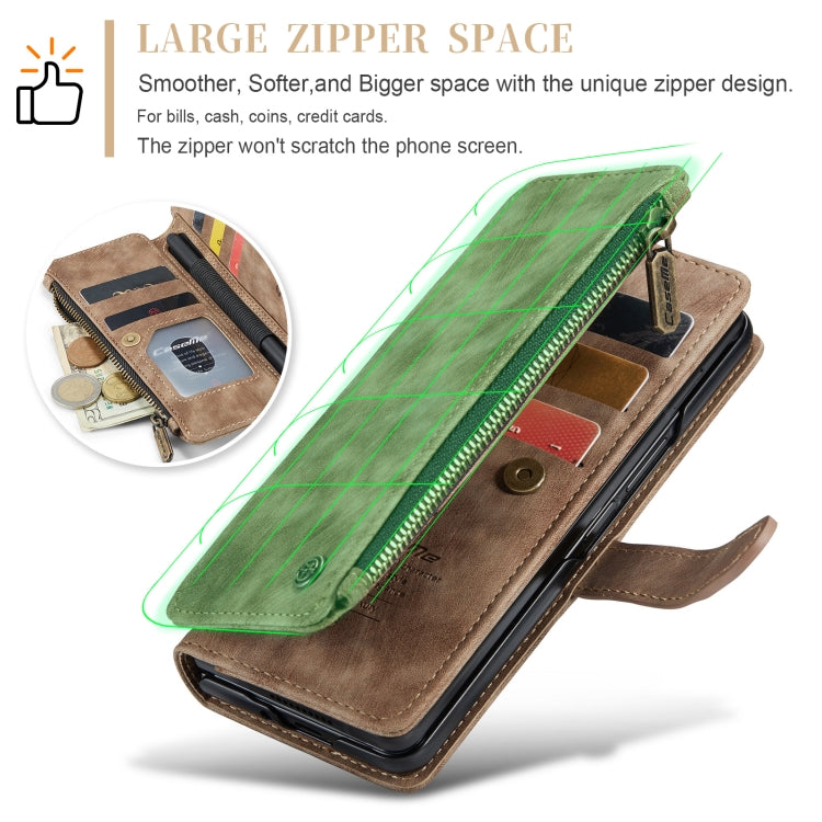 For Samsung Galaxy Z Fold6 5G CaseMe C30 Multifunctional Card Slots Zipper Phone Leather Phone Case