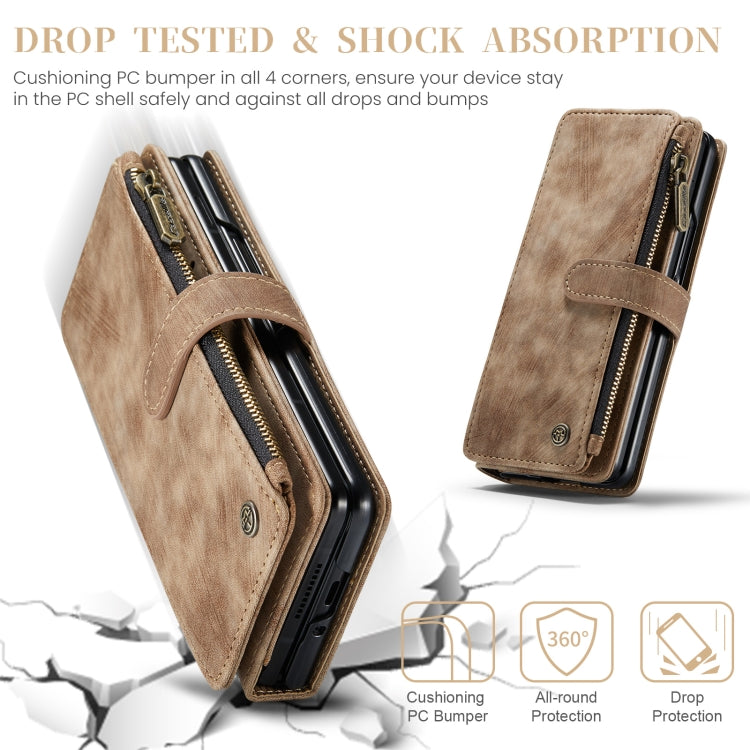 For Samsung Galaxy Z Fold6 5G CaseMe C30 Multifunctional Card Slots Zipper Phone Leather Phone Case