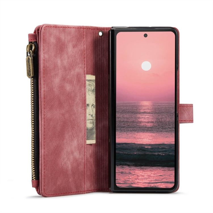 For Samsung Galaxy Z Fold6 5G CaseMe C30 Multifunctional Card Slots Zipper Phone Leather Phone Case