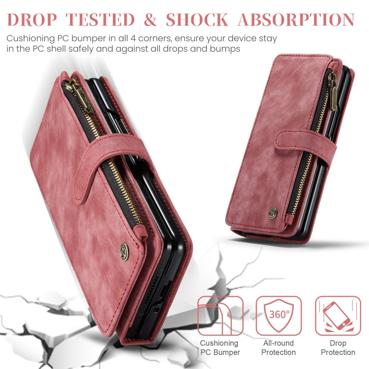 For Samsung Galaxy Z Fold6 5G CaseMe C30 Multifunctional Card Slots Zipper Phone Leather Phone Case