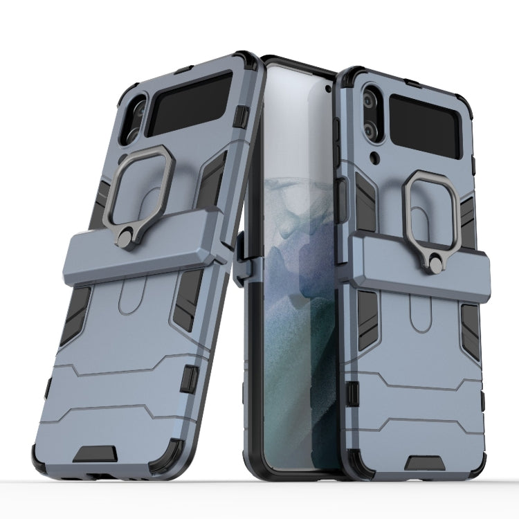 For Samsung Galaxy Z Flip4 PC + TPU Shockproof Protective Phone Case with Magnetic Ring Holder