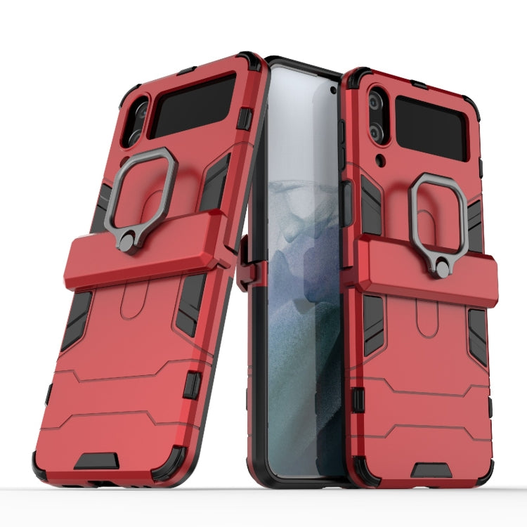 For Samsung Galaxy Z Flip4 PC + TPU Shockproof Protective Phone Case with Magnetic Ring Holder