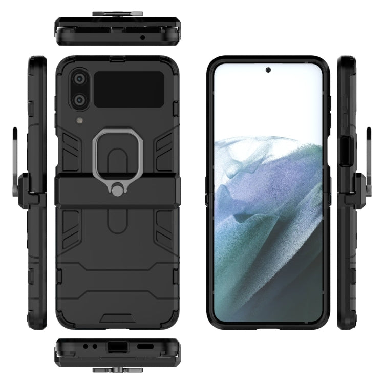 For Samsung Galaxy Z Flip4 PC + TPU Shockproof Protective Phone Case with Magnetic Ring Holder