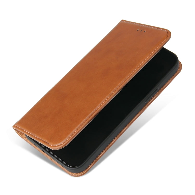 For iPhone 14 Fierre Shann PU Genuine Leather Texture Leather Phone Case